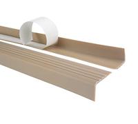 Quest Nez de marche autocollant 30 x 27 mm en PVC, profilé antidérapant pour escalier, RM - beige, 90 cm