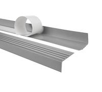 Quest Nez de marche autocollant 30 x 27 mm en PVC, profilé antidérapant pour escalier, RM - gris, 150 cm