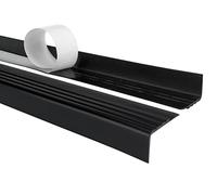 Quest Nez de marche autocollant 30 x 27 mm en PVC, profilé antidérapant pour escalier, RM - noir, 100 cm