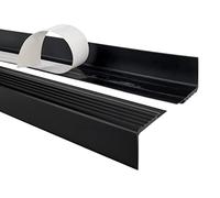 Quest Nez de marche autocollant 48 x 42 mm en plastique PVC, profilé antidérapant pour nez de marche, PMW - noir, 90 cm