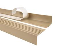 Quest Nez de marche autocollant 48 x 42 mm, en plastique PVC, profilé antidérapant pour nez de marche, PMW - beige, 90 cm