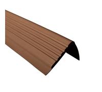 Quest Nez de marche autocollant 48 x 42 mm, en plastique PVC, profilé antidérapant pour nez de marche, PMW - marron, 130 cm