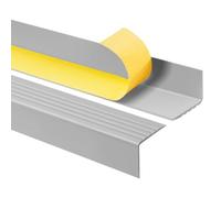 Quest Nez de Marche Autocollant 50 x 42 mm Antidérapant - Gris, 100 cm | Protège-bord d'escalier en PVC, antidérapant, pose autocollante, sécurise couloirs, escaliers & lieux publics