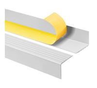 Quest Nez de Marche Autocollant 50 x 42 mm Antidérapant - Gris clair, 80 cm | Protège-bord d'escalier en PVC, antidérapant, pose autocollante, sécurise couloirs, escaliers & lieux publics