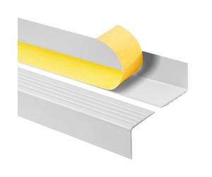 Quest Nez de Marche Autocollant 50 x 42 mm Antidérapant - Gris clair, 80 cm | Protège-bord d'escalier en PVC, antidérapant, pose autocollante, sécurise couloirs, escaliers & lieux publics