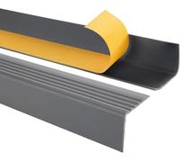 Quest Nez de Marche Autocollant 50 x 42 mm Antidérapant - Gris foncé, 90 cm | Protège-bord d'escalier en PVC, antidérapant, pose autocollante, sécurise couloirs, escaliers & lieux publics