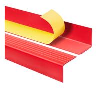 Quest Nez de Marche Autocollant 50 x 42 mm Antidérapant - Rouge, 130 cm | Protège-bord d'escalier en PVC, antidérapant, pose autocollante, sécurise couloirs, escaliers & lieux publics