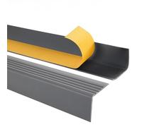 Quest Nez de marche autocollant 50 x 42 mm en PVC, profilé antidérapant pour escalier, RGP - gris foncé, 165cm