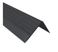 Quest Nez de Marche Autocollant 50 x 42 mm - Gris foncé, 100 cm | Protège-bord d'escalier en PVC, antidérapant, pose autocollante, sécurise couloirs, escaliers & lieux publics