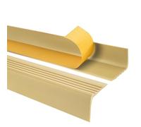 Quest Nez de marche autocollant en plastique PVC, profilé d'angle antidérapant, 50 x 42 mm, crème, 200 cm