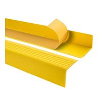 Quest Nez de marche autocollant en plastique PVC, profilé d'angle antidérapant, 50 x 42 mm, jaune, 180 cm