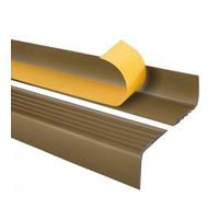 Quest Nez de marche autocollant en plastique PVC, profilé d'angle antidérapant, 50 x 42 mm, laiton, 200 cm