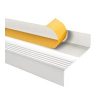 Quest Nez de marche autocollant en plastique PVC, protection pour bords d'escalier, 50 x 42 mm, blanc, 180 cm