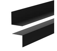 Quest Plinthe 15 x 15 mm en PVC rigide - Plinthe de sol - Design minimaliste, résistant à l'humidité et aux UV, en forme de L, montage facile sans perçage - 200 cm, noir