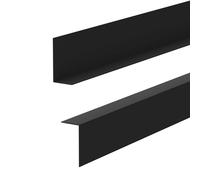 Quest plinthe 35x18 mm en PVC rigide - plinthe, plinthe de sol - Design minimaliste, résistant à l'humidité et aux UV, forme en L, installation facile sans perçage - 200 cm, Noir
