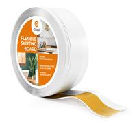 Quest Plinthe souple autocollante avec rainures - 50 mm x 20 mm - Socle en PVC, plinthe pliable pour cuisine, salle de bain, mur, sol - Décoratif, résistant aux UV - 5 mètres, Blanc