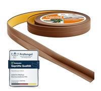 Quest Plinthe Souple Autoadhésive - 10 mm x 10 mm - Bande de finition en PVC pour cuisine, salle de bain - Bande d'étanchéité Flexible, Etanche, Décorative - 5 mètres - Marron