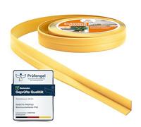 Quest Plinthe Souple Autoadhésive - 10 mm x 10 mm - Bande de finition en PVC pour cuisine, salle de bain - Bande d'étanchéité Flexible, Etanche, Décorative - 5 mètres - Or