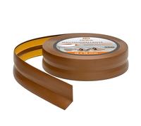 Quest Plinthe Souple Autoadhésive - 15 mm x 15 mm - Bande de finition en PVC pour cuisine, salle de bain - Bande d'étanchéité - Flexible, Etanche, Décorative (Marron, 10m)