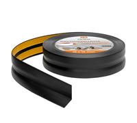 Quest Plinthe Souple Autoadhésive - 15 mm x 15 mm - Bande de finition en PVC pour cuisine, salle de bain - Bande d'étanchéité - Flexible, Etanche, Décorative (Noir, 15m)
