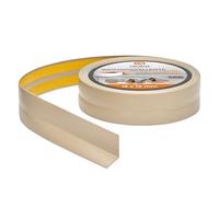 Quest Plinthe Souple Autoadhésive - 15 mm x 15 mm - Bande de finition en PVC pour cuisine, salle de bain - Bande d'étanchéité - Flexible, Etanche, Décorative (Beige, 15m)