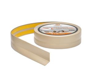 Quest Plinthe Souple Autoadhésive - 15 mm x 15 mm - Bande de finition en PVC pour cuisine, salle de bain - Bande d'étanchéité - Flexible, Etanche, Décorative (Beige, 15m)