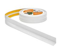 Quest Plinthe Souple Autoadhésive 15 x 15 mm Étanche - Gris clair, 15 m | Bande d'étanchéité PVC flexible, sans perçage, facile à nettoyer, pour cuisine, salle de bain, salon & bureau