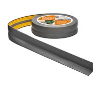 Quest Plinthe Souple Autoadhésive 15 x 15 mm Étanche - Gris foncé, 25 m | Bande d'étanchéité PVC flexible, sans perçage, facile à nettoyer, pour cuisine, salle de bain, salon & bureau