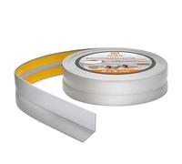 Quest Plinthe Souple Autoadhésive - 18 mm x 18 mm - Plinthe en PVC de finition pour cuisine, salle de bain - Flexible, Etanche, Décorative, Résistant aux UV - 20 mètres, Argent