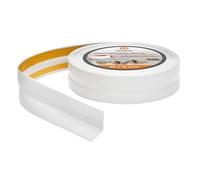 Quest Plinthe Souple Autoadhésive - 25 mm x 15 mm - Plinthe en PVC de finition pour cuisine, salle de bain - Flexible, Etanche, Décorative, Résistant aux UV - 25 mètres, Blanc