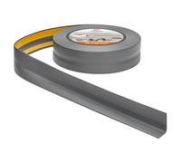 Quest Plinthe Souple Autoadhésive - 30 mm x 30 mm - Plinthe en PVC de finition pour cuisine, salle de bain - Flexible, Etanche, Décorative, Résistant aux UV - 20 mètres, Gris foncé