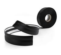 Quest Plinthe Souple Autoadhésive - 32 mm x 23 mm - Plinthe en PVC de finition autocollante - Pour l'intérieur, mur, sol, salle de bain, salon - flexible, décoratif, (Noir, 25m)