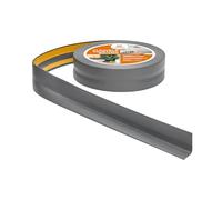 Quest Plinthe Souple Autoadhésive - 32 mm x 23 mm - Plinthe en PVC de finition - Pour l'intérieur, mur, sol - Étanche, décoratif, flexibilité, flexible - 20 mètres - Gris foncé