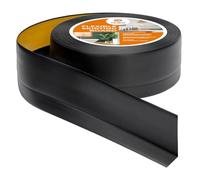 Quest Plinthe Souple Autoadhésive - 50 mm x 20 mm - Plinthe en PVC de finition - Pour l'intérieur, mur, sol, salle de bain, salon - Flexible, Étanche, Décoratif - 25 mètres, Noir