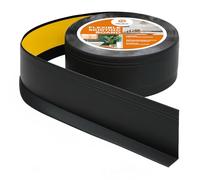 Quest Plinthe souple autocollante en PVC avec fraisages, 70 mm x 20 mm, plinthe de finition pour cuisine, salle de bain, mur, sol, décorative, résistante aux UV, 15 m, noire