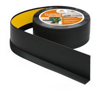 Quest Plinthe Souple en PVC 70 x 20 mm Autoadhésive - Noir, 10 m | Bande de finition en PVC avec fraisages, décorative et résistante aux UV, idéale pour cuisine, salle de bain & sol