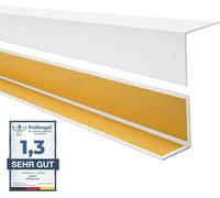 QUEST Profil angulaire décoratif en PVC dur auto-adhésif 35x35mm, 2m, protection des bords, blanc
