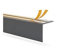 QUEST Profil d'angle en PVC, protection des bords, couverture de rail de rideau, couvercle en plastique pour rails de rideau, longueur 200 cm, gris foncé, 40 x 40 mm