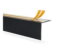 QUEST Profilé d'angle en PVC - Protection des bords - Cache pour rail de rideau - Cache en plastique pour rail de rideau - Longueur : 200 cm - Couleur : noir - Dimensions : 35 x 35 mm