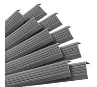 QUEST Profilé de nez de marche autocollant en PVC avec rainures antidérapantes 40 x 25 mm (gris foncé, 10 x 100 cm)