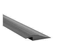 Quest Profilé de transition autocollante en PVC - 50 mm x 7 mm - 1 mètres - barre de seuil avec compensation de hauteur - profilé d’ajustement plinthe avec bande adhésive (Gris foncé, 1 Mètre)