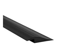 Quest Profilé de transition autocollante en PVC - 50 mm x 7 mm - 1 mètres - barre de seuil avec compensation de hauteur - profilé d’ajustement plinthe avec bande adhésive (Noir, 1 Mètre)