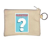 Question Everything Porte-clés avec affiche bleue et porte-monnaie Beige