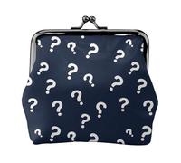 Question Mark Porte-monnaie minimaliste pour femme, porte-monnaie avec serrure à baiser, petit porte-monnaie en cuir synthétique