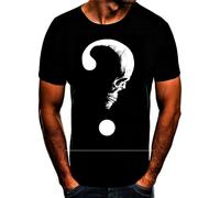 Question Mark Scull Skull Skull Fun Slogan T-Shirt Black Manches Courtes(Small)