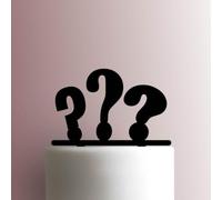 Question Marks Décoration de gâteau en acrylique Bleu 17,8 cm de large