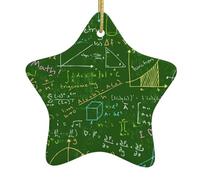 (Question mathématique) Décorations de Noël imprimées en forme d'étoile Pendentif de Noël en céramique à suspendre pour sapin de Noël, décoration intérieure et extérieure