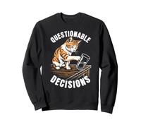 Questionable Decisions Curious Cat Orange Cat Sweatshirt