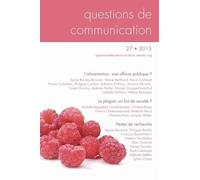 Questions De Communication N° 27/2015 - L'alimentation, Une Affaire Publique ?