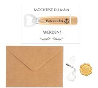Questions sur le parrain - 1 décapsuleur - 1 carte « Voulez-vous devenir mon parrain » - 1 enveloppe - 1 cadeau parrain - Pour parrain et parrain - Cadeau de naissance - Cadeau de baptême pour homme